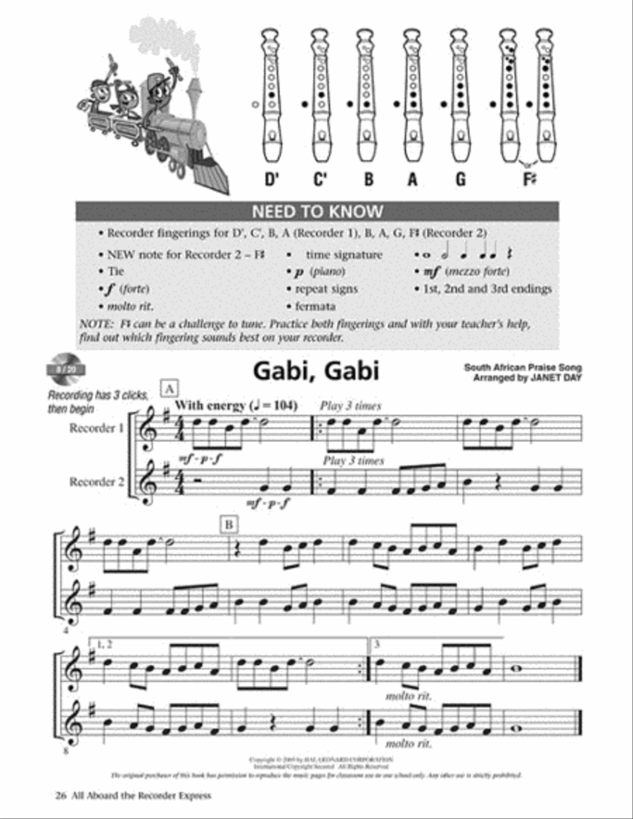 All Aboard the Recorder Express – Volume 2 Choir scores gallery preview page 6