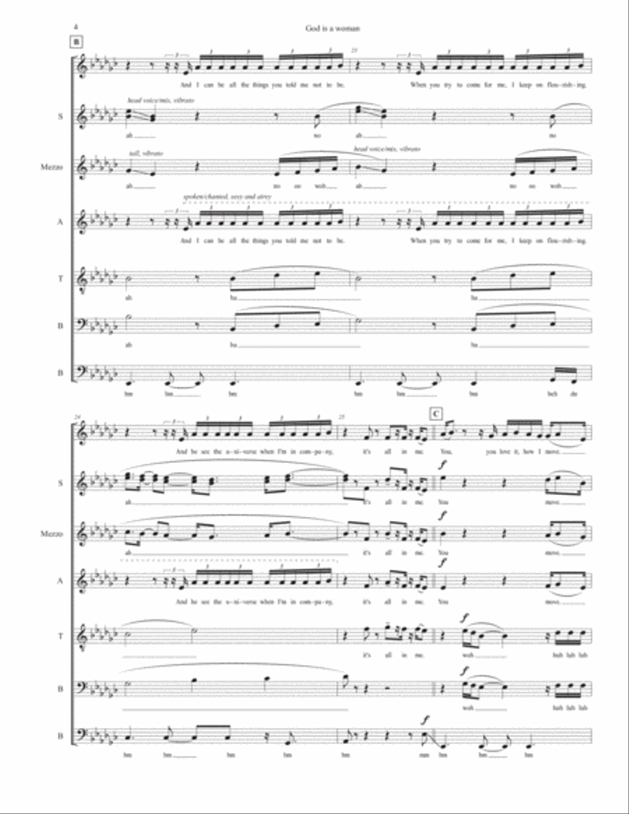 God Is A Woman Divisi scores gallery preview page 4