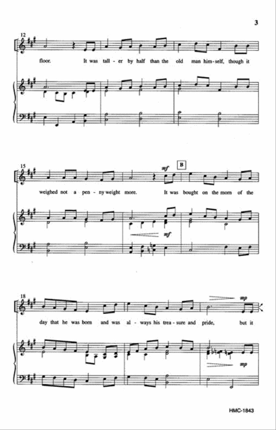 Grandfather's Clock Grandfather's Clock Choir scores gallery preview page 3
