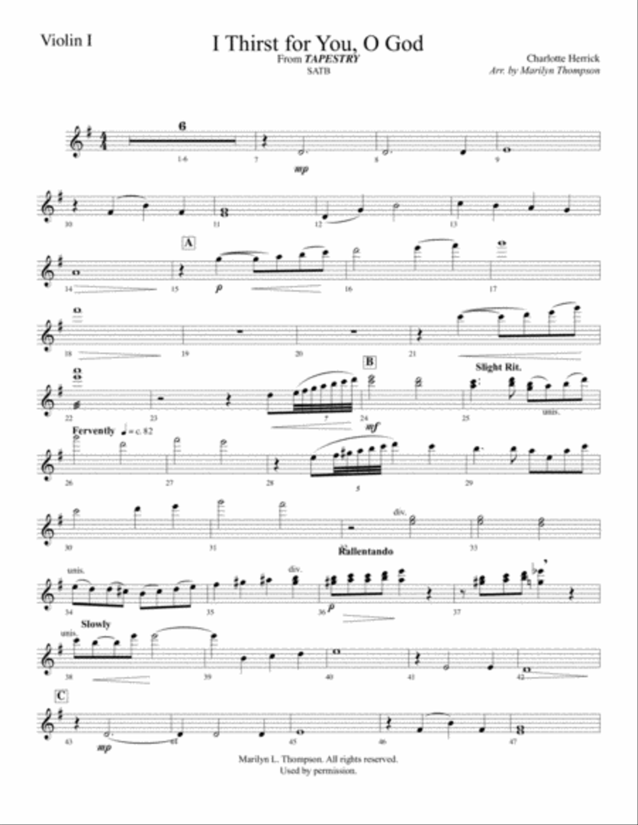 I Thirst for You, O God--Parts Small Ensemble scores gallery preview page 4