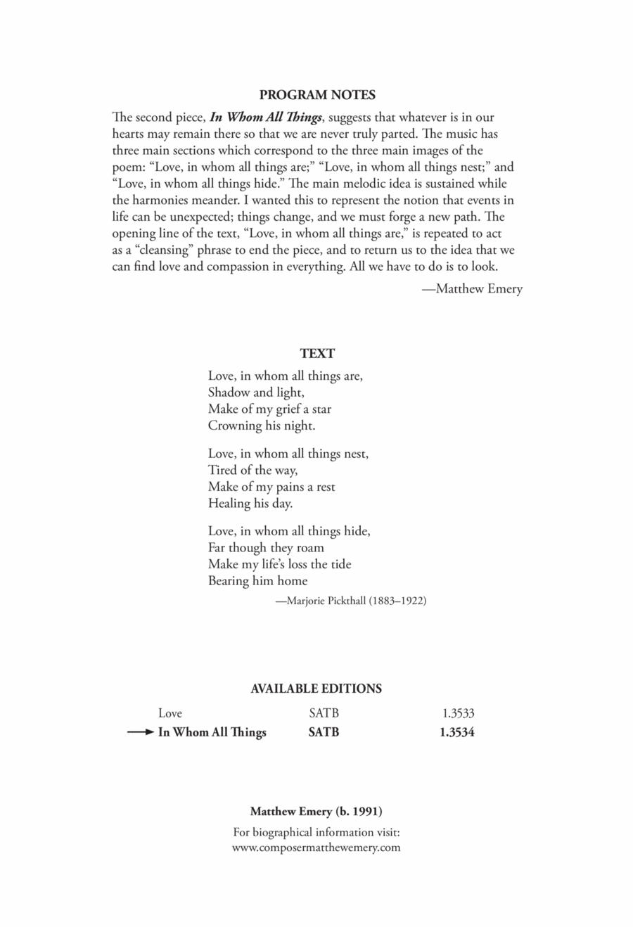 In Whom All Things 4-Part scores gallery preview page 1