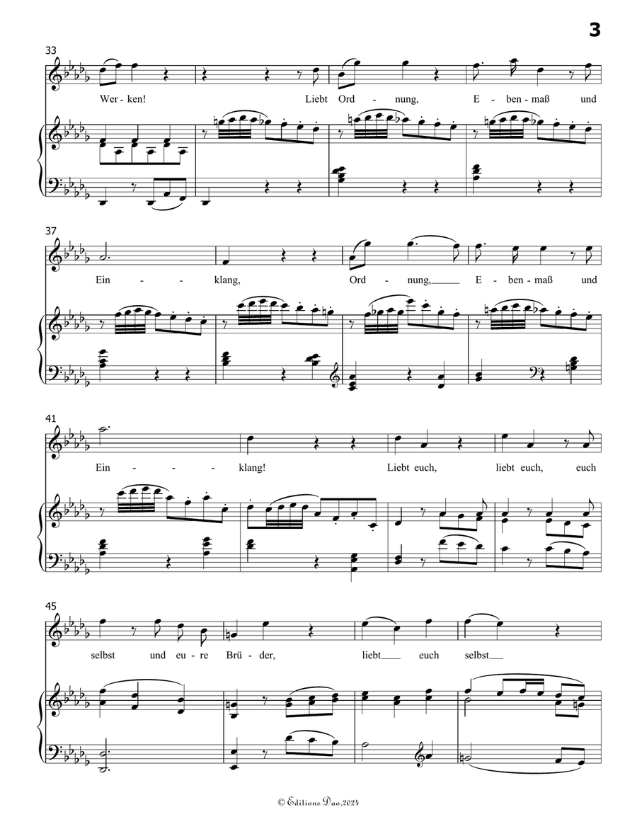 Die ihr des unermeβlichen weltalls, by Mozart, K.V.619, in D flat Major Piano, Vocal scores gallery preview page 5