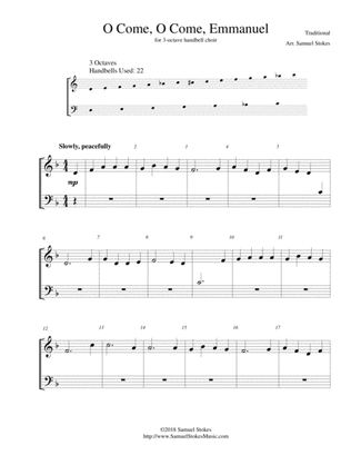 O Come, O Come, Emmanuel - for 3-octave handbell choir