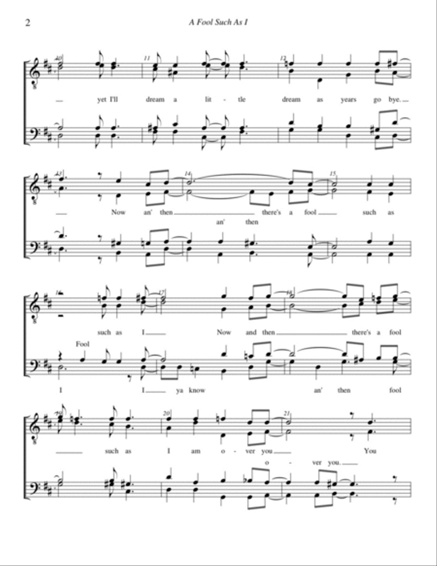 (Now And Then There's) A Fool Such As I TTBB scores gallery preview page 2