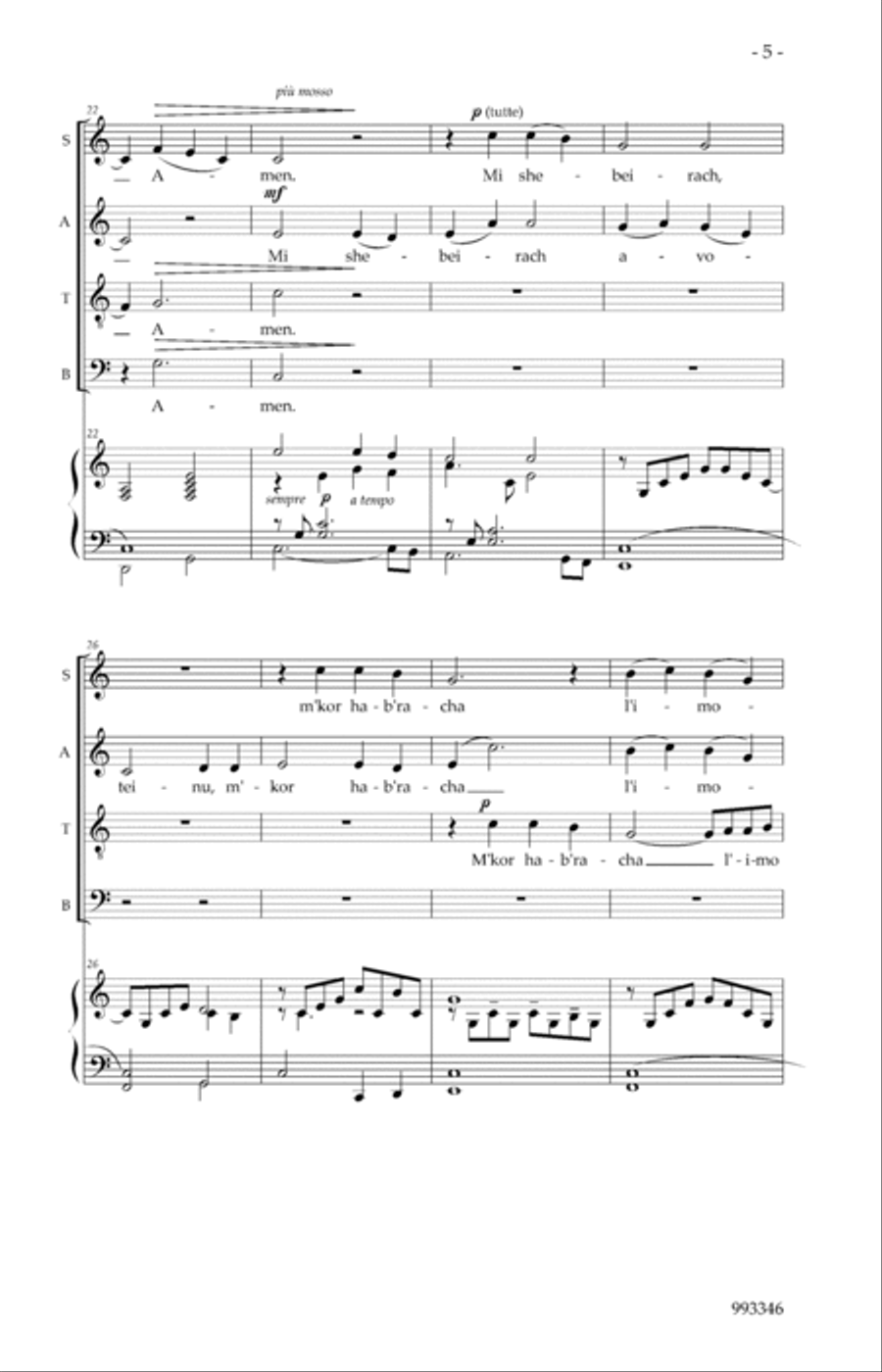 Mi Shebeirach 4-Part scores gallery preview page 3