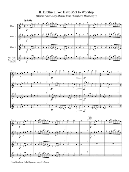 A Sacred Collection, Vol. III: Four Southern Folk Hymns for Flute Choir