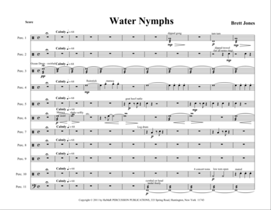 Water Nymphs Percussion Ensemble scores gallery preview page 1