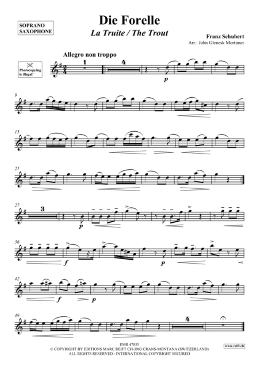 Die Forelle Soprano Saxophone scores gallery preview page 2
