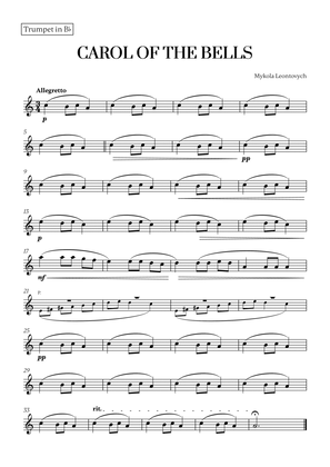 Carol of the Bells (Very Easy/Beginner) (for Trumpet)
