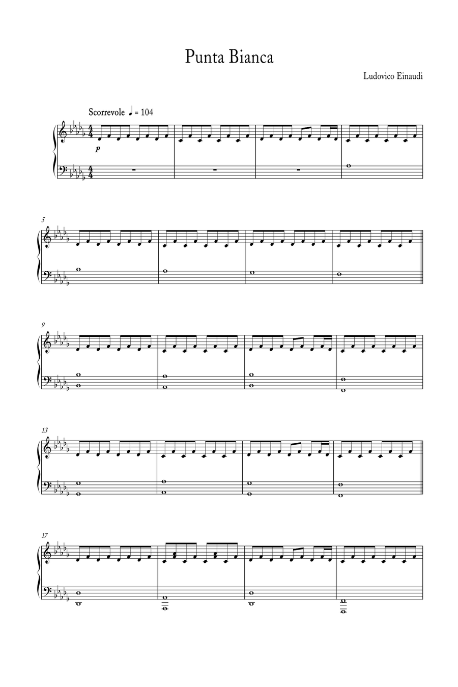 Punta Bianca Punta Bianca Piano Solo scores gallery preview page 1