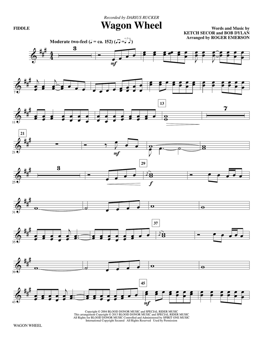 Wagon Wheel - Fiddle Choir scores gallery preview page 1