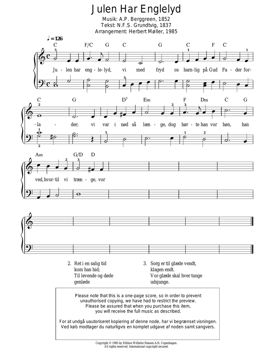 Julen Har Englelyd Piano Solo scores gallery preview page 1