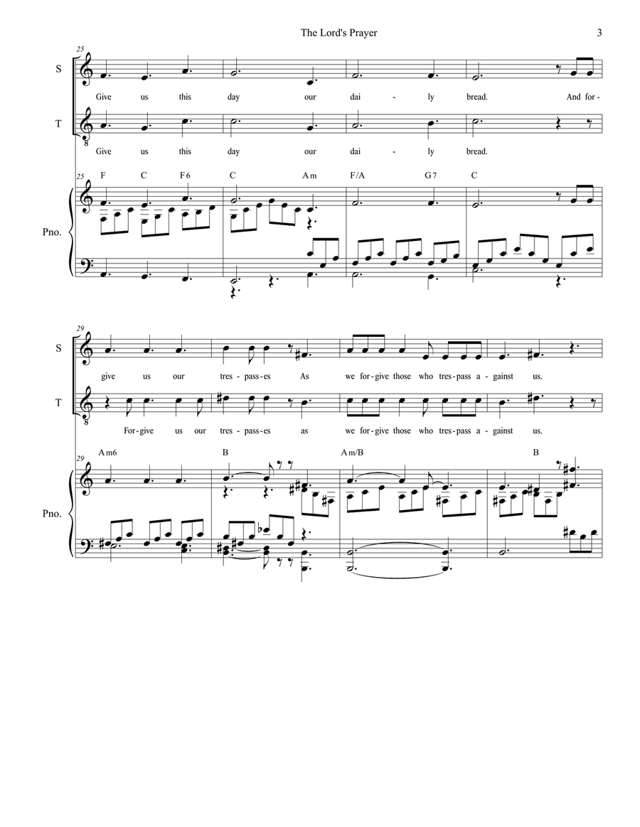 The Lord's Prayer The Lord's Prayer Vocal Duet scores gallery preview page 3