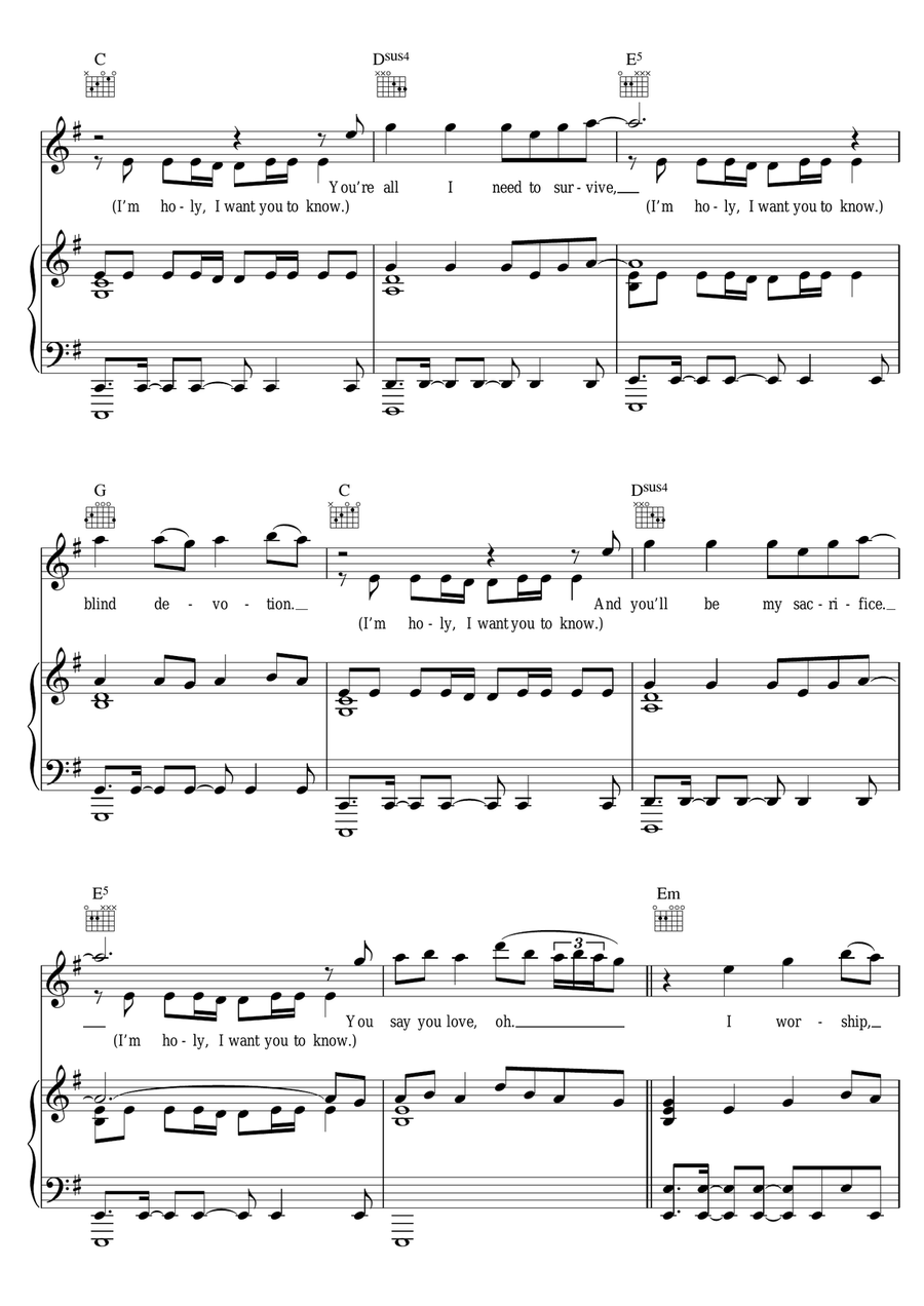 Worship Piano, Vocal scores gallery preview page 6