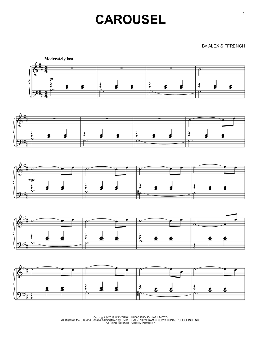 Carousel Piano Solo scores gallery preview page 1