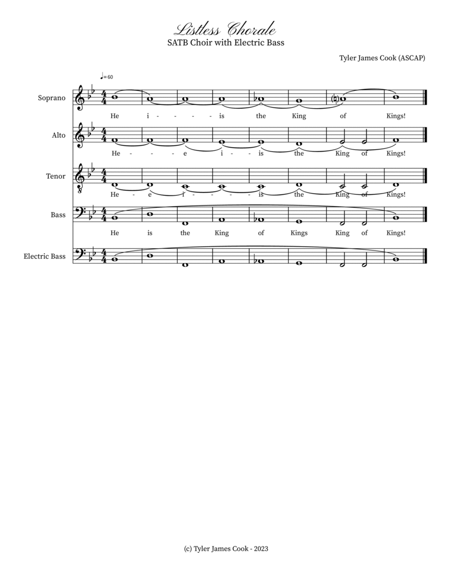 Listless Chorale Small Ensemble scores gallery preview page 1