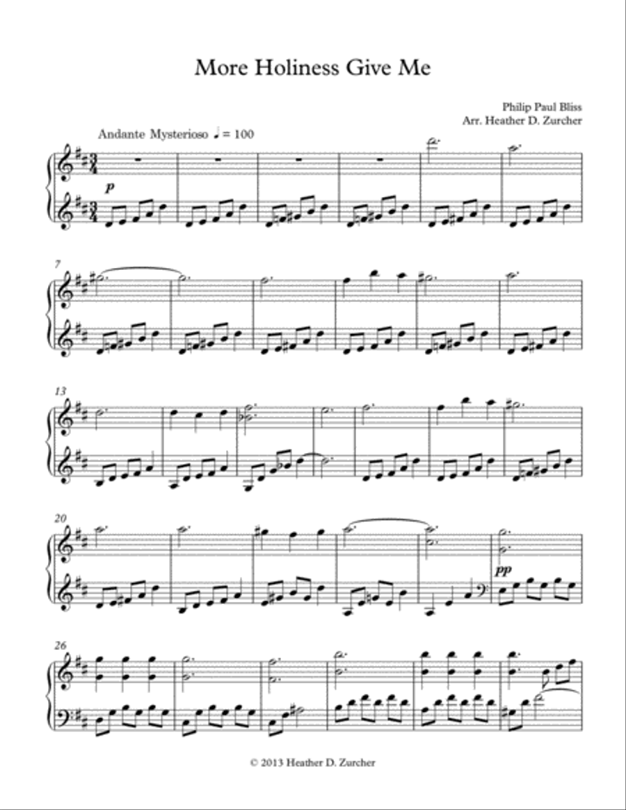 More Holiness Give Me Piano Solo scores gallery preview page 1