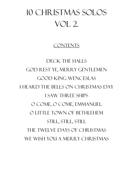 10 Christmas Solos for Cello with Piano Accompaniment (Vol. 2) image number null