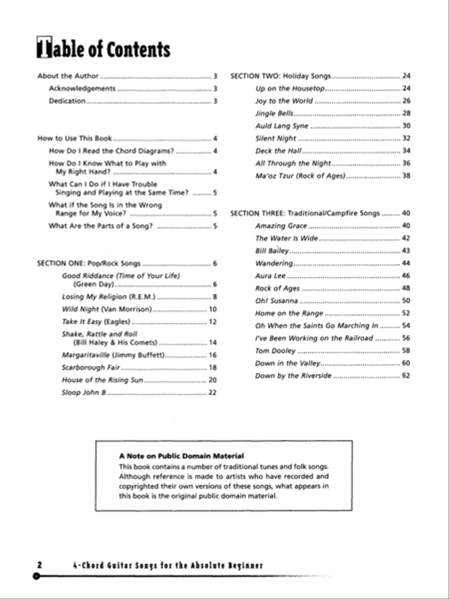 4-Chord Songs for the Absolute Beginner Guitar scores gallery preview page 5