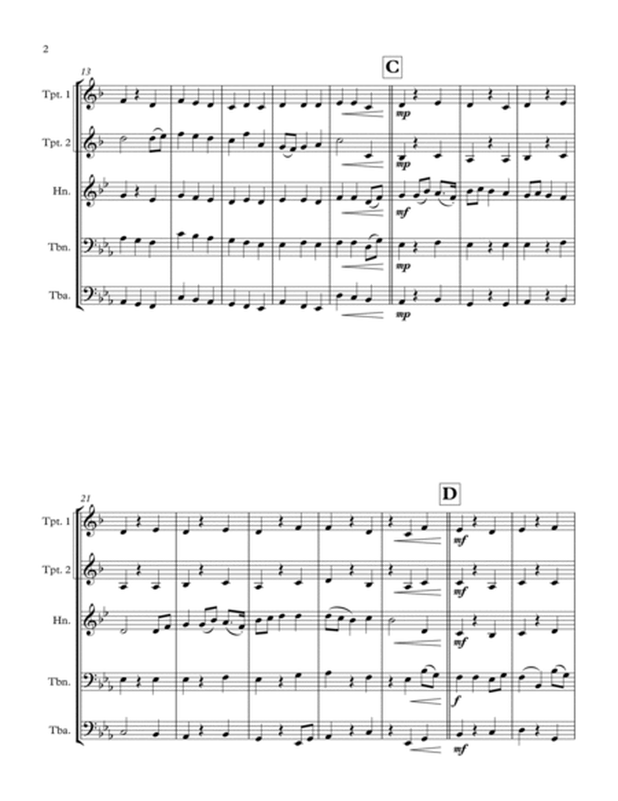 Chorale from "Jupiter" - Brass Quintet image number null