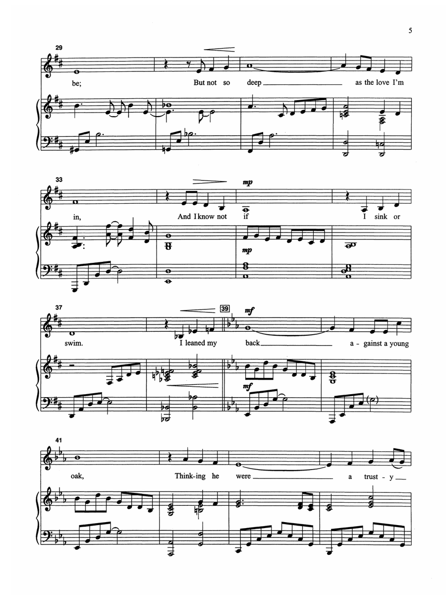 The Water Is Wide - Piano/Vocal Solo (Medium Low) Piano, Vocal scores gallery preview page 3