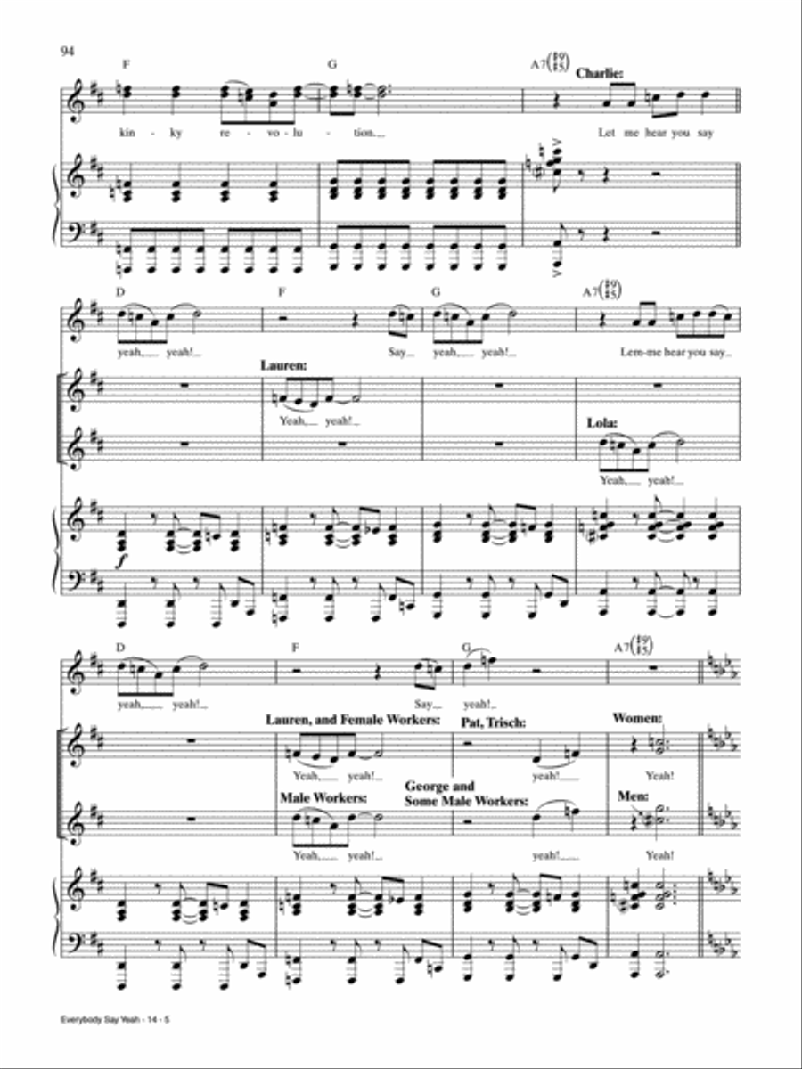 Everybody Say Yeah (from Kinky Boots) Piano, Vocal, Guitar scores gallery preview page 5