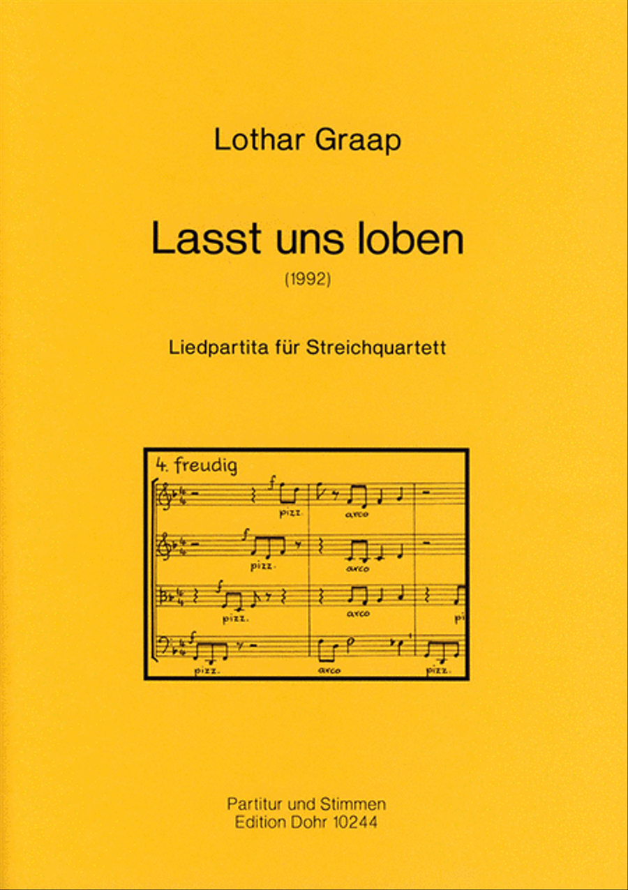 Lasst uns loben (1992) -Liedpartita für Streichquartett- (GL 637) String Quartet scores gallery preview page 1