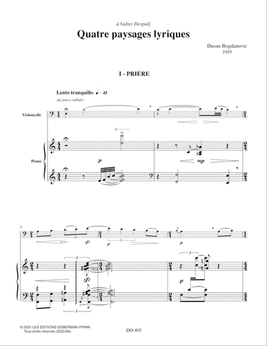 Quatre paysages lyriques Piano Accompaniment scores gallery preview page 3