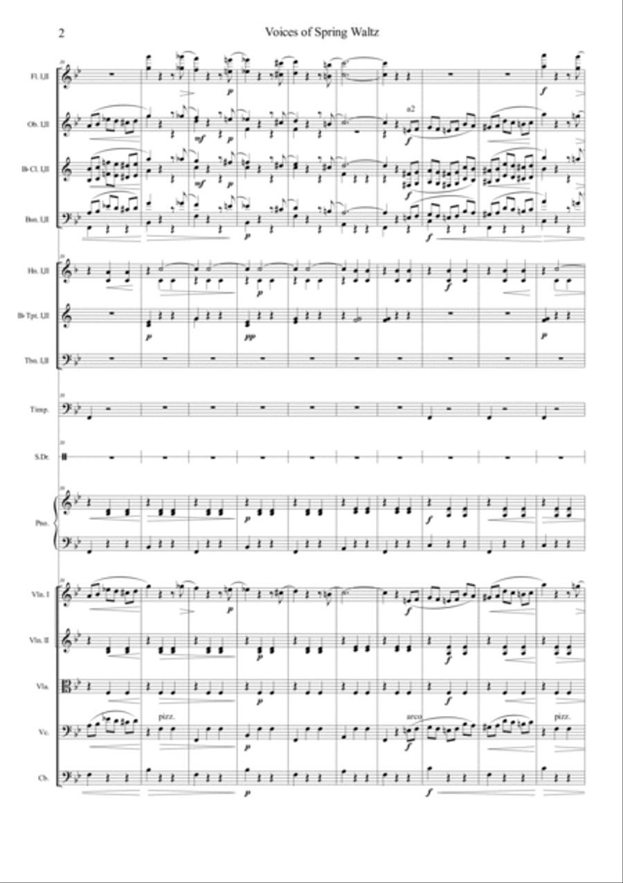 Voice of Spring Waltz Orchestra scores gallery preview page 2