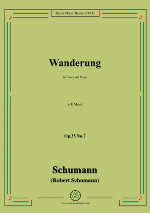 Book cover for Schumann-Wanderung,Op.35 No.7 in E Major