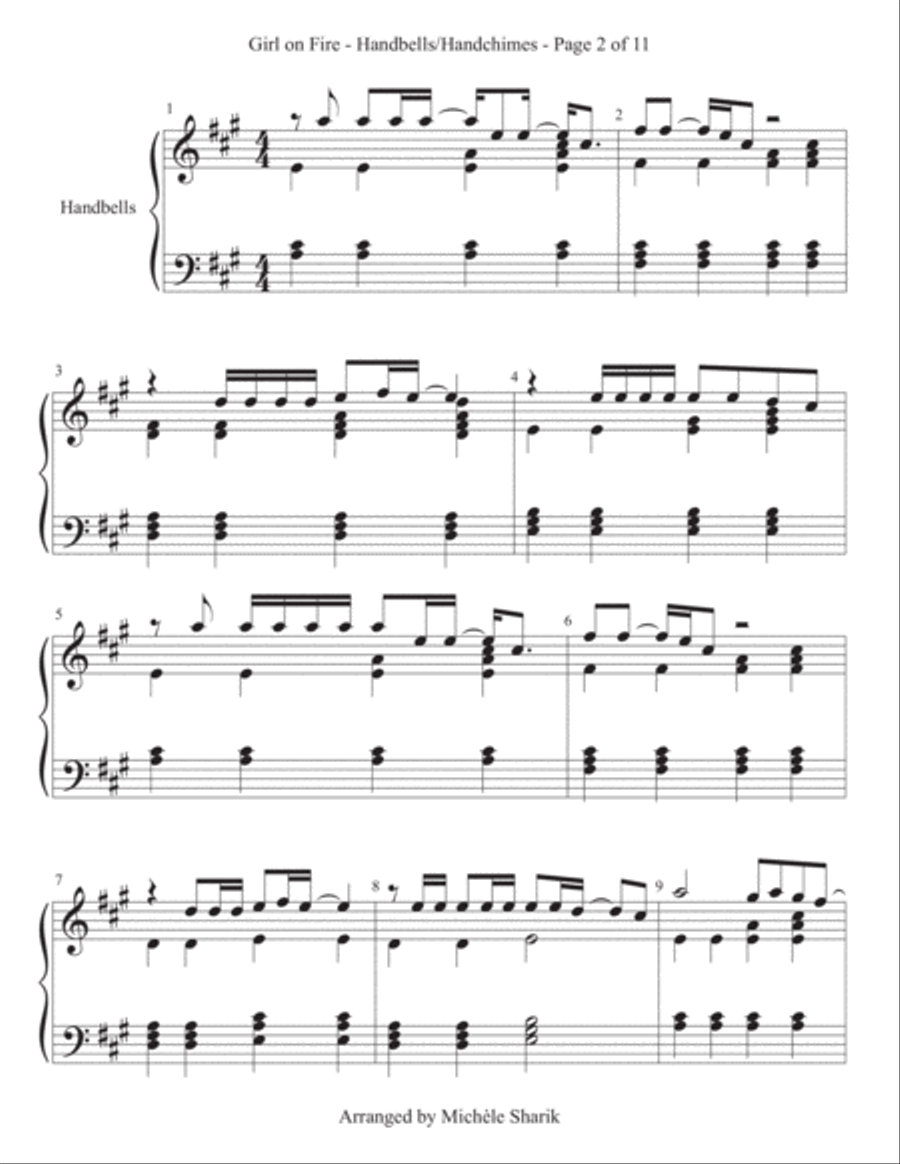 Girl On Fire Girl On Fire Handbell Choir scores gallery preview page 2