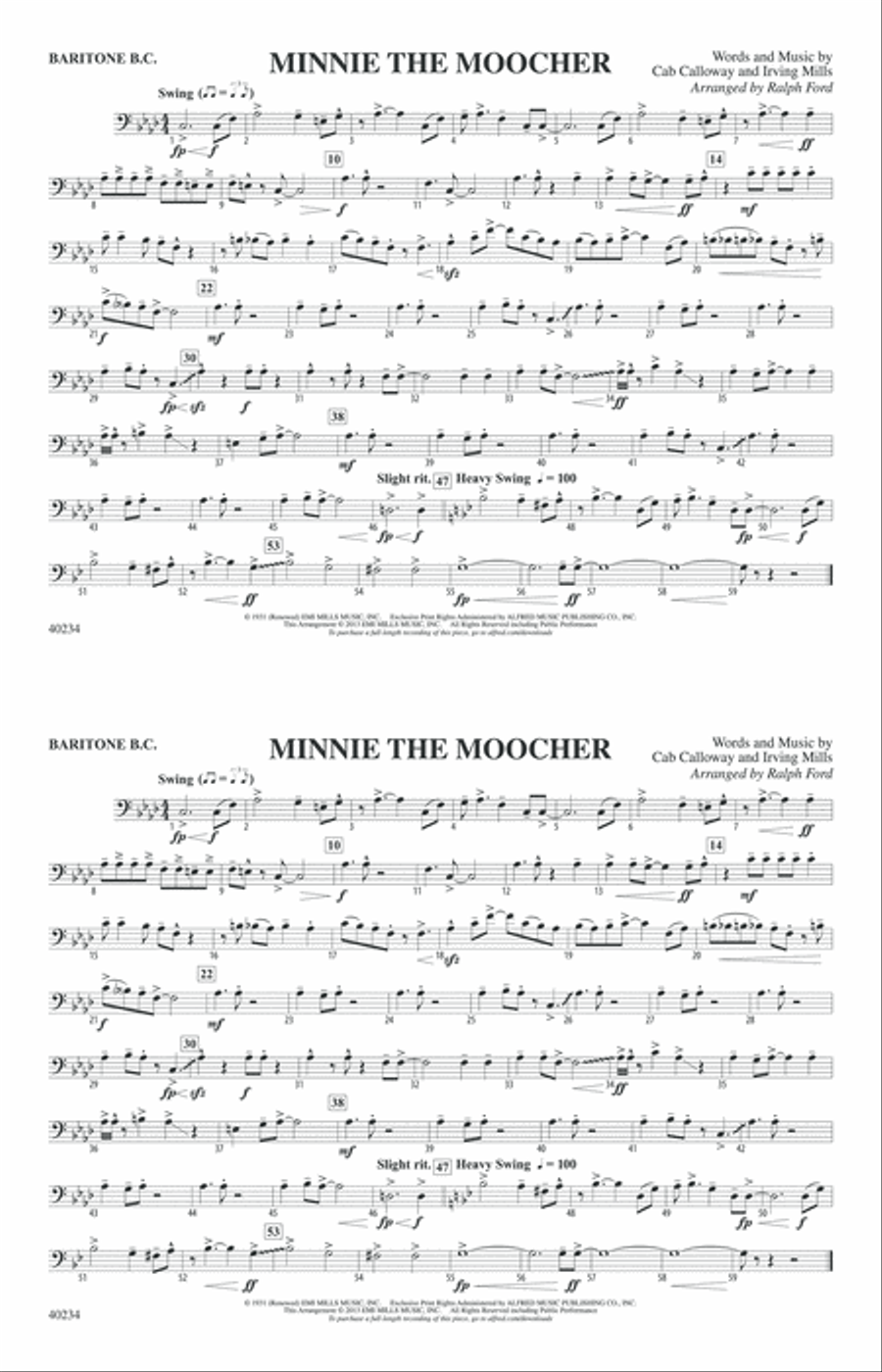 Minnie the Moocher: Baritone B.C. Marching Band scores gallery preview page 1