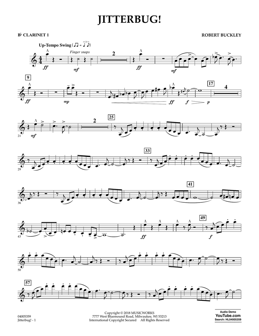Jitterbug! - Bb Clarinet 1 Concert Band scores gallery preview page 1