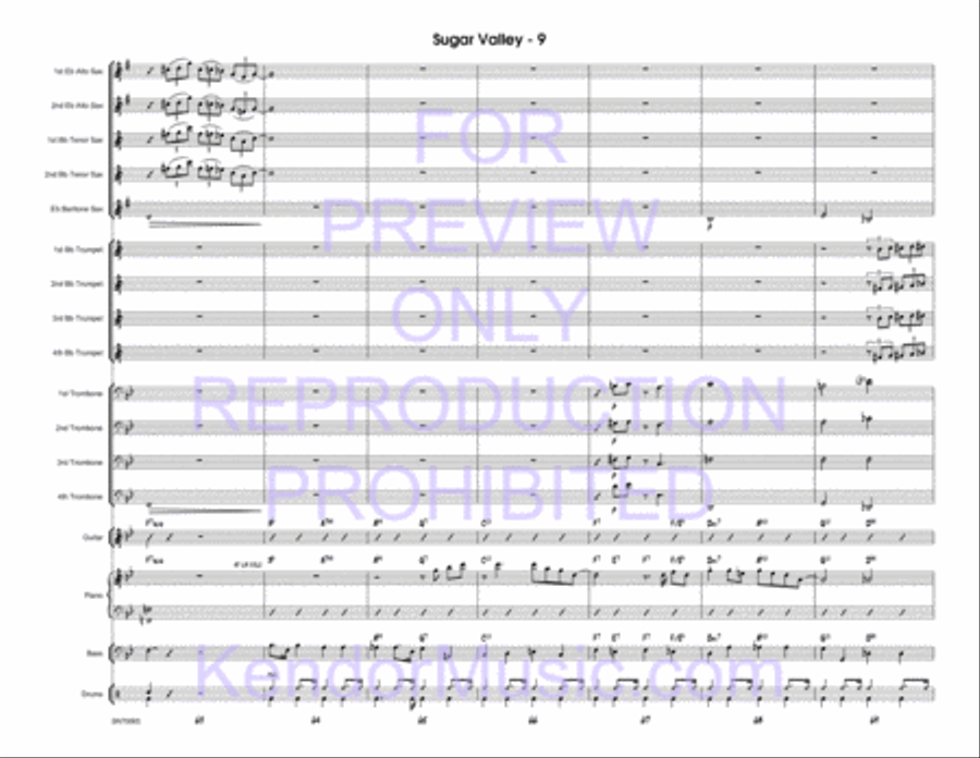 Sugar Valley (Full Score) Jazz Ensemble scores gallery preview page 10