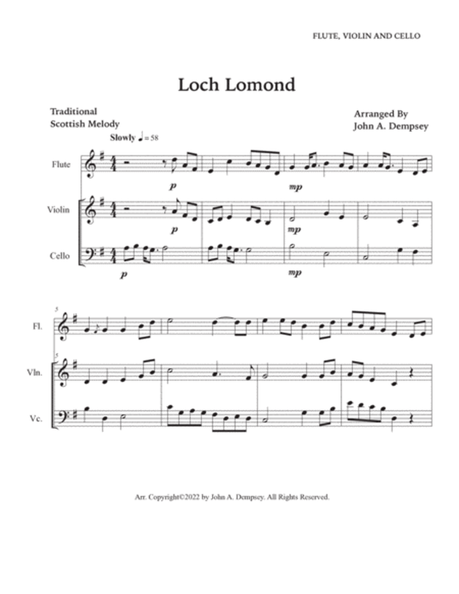 Loch Lomond (Trio for Flute, Violin and Cello) image number null