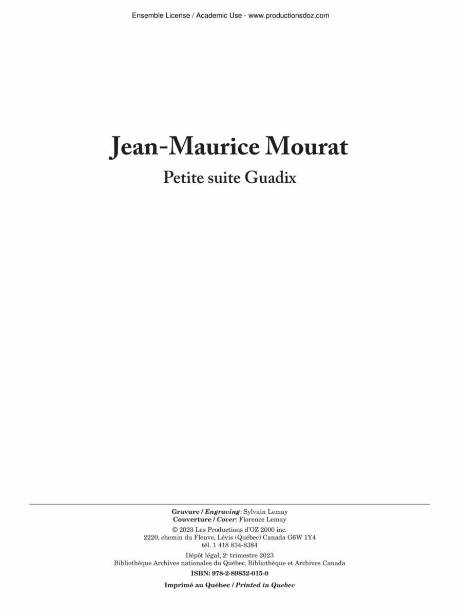 Petite suite Guadix Petite suite Guadix Flute scores gallery preview page 1