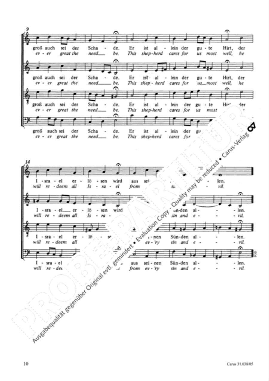 In deepest need I cry to you (Aus tiefer Not schrei ich zu dir) 4-Part scores gallery preview page 11
