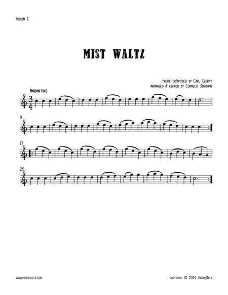 C. CZERNY : Mist Waltz, an easy string quartet image number null