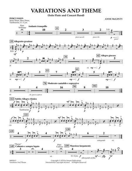 Variations And Theme (for Flute Solo And Band) - Percussion