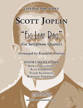 Book cover for Joplin - “Fig Leaf Rag” (for Saxophone Quartet SATB)