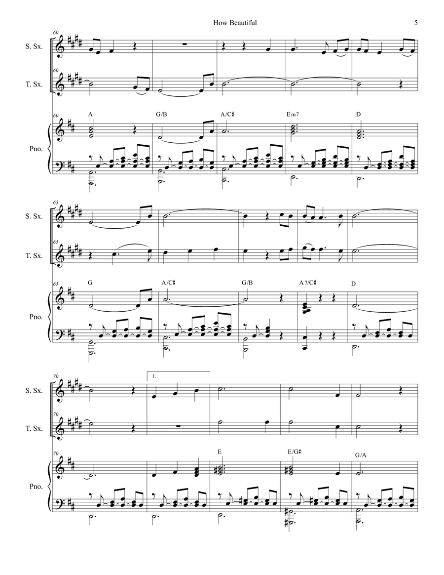 How Beautiful Woodwind Duet scores gallery preview page 5