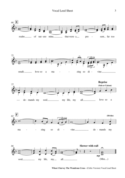 When I Survey The Wondrous Cross (Celtic Version) - Piano and Vocal PDF image number null