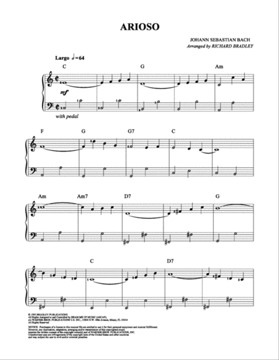 Arioso Easy Piano scores gallery preview page 1