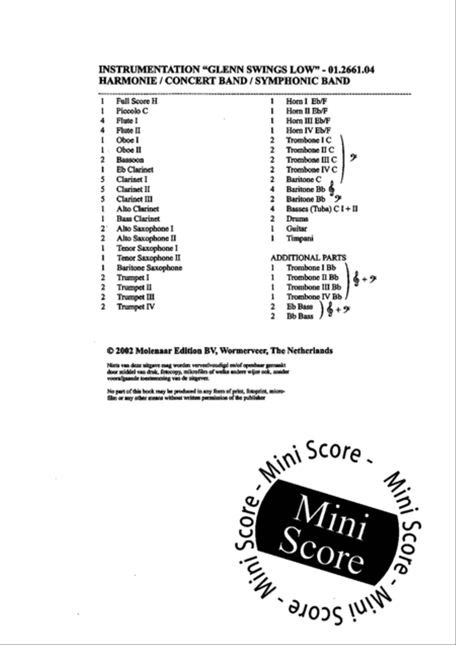 Glenn Swings Low Big Band scores gallery preview page 5