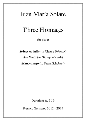 Book cover for Three Homages [piano solo]