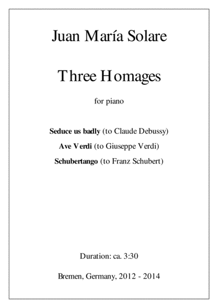 Three Homages [piano solo]
