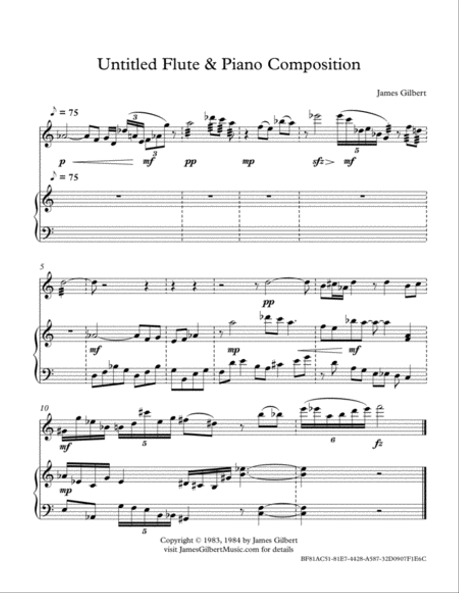 Untitled Flute & Piano Composition Flute Solo scores gallery preview page 1