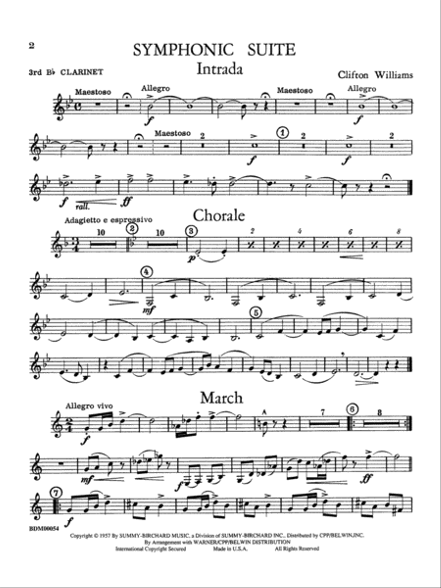 Symphonic Suite: 3rd B-flat Clarinet Concert Band scores gallery preview page 1