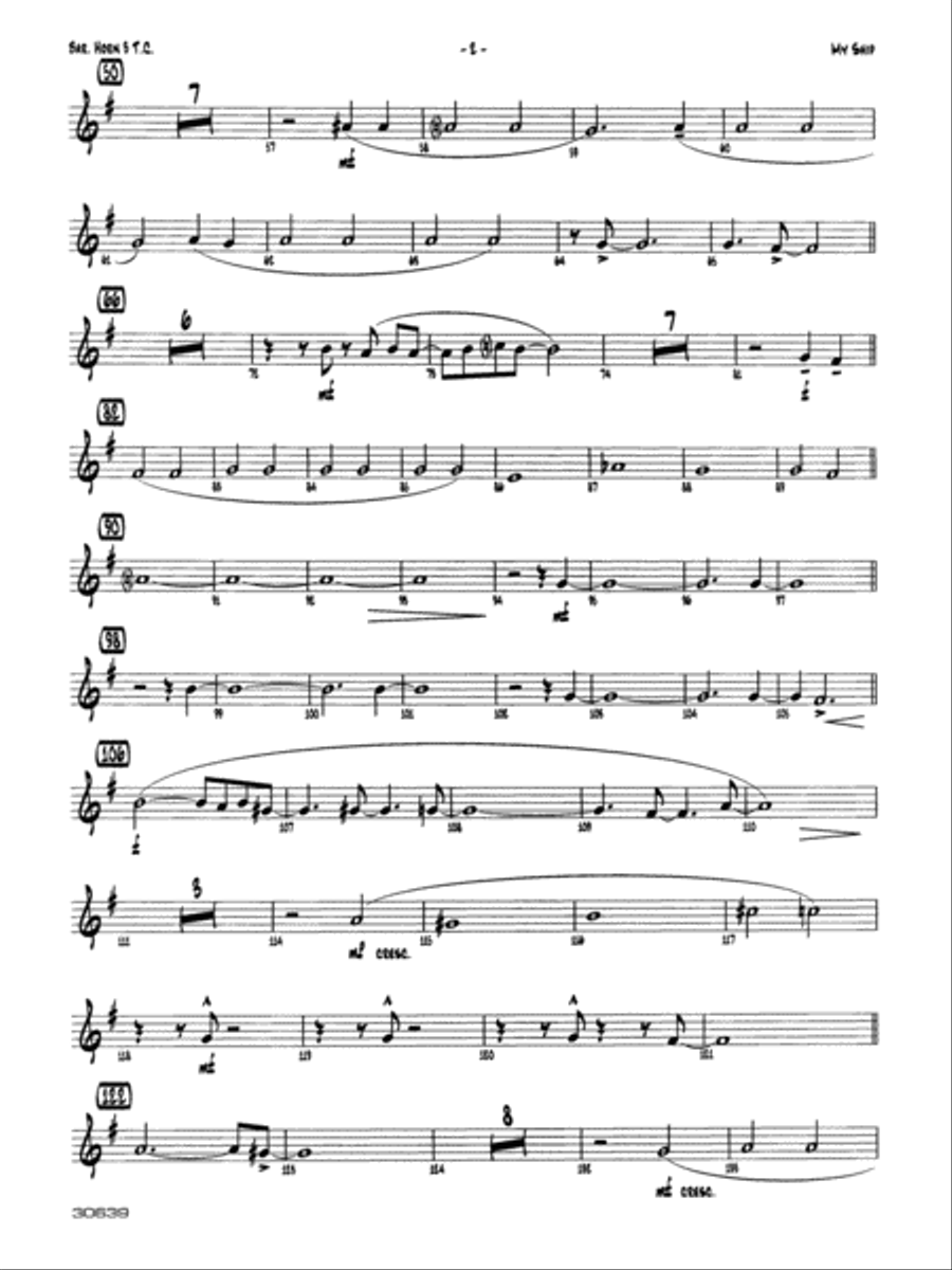 My Ship: 3rd Baritone T.C. Jazz Ensemble scores gallery preview page 2