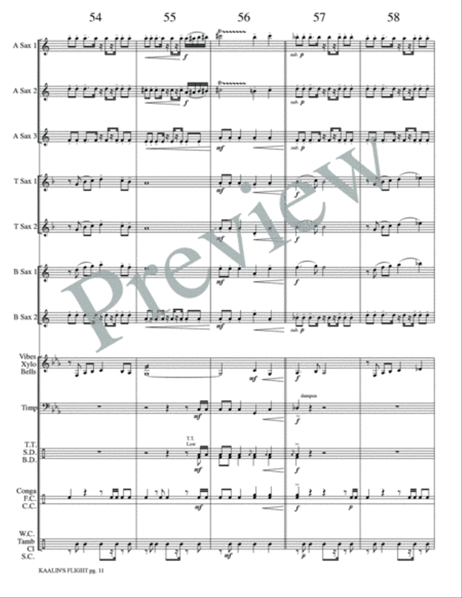 Kaalin's Flight Kaalin's Flight Small Ensemble scores gallery preview page 13
